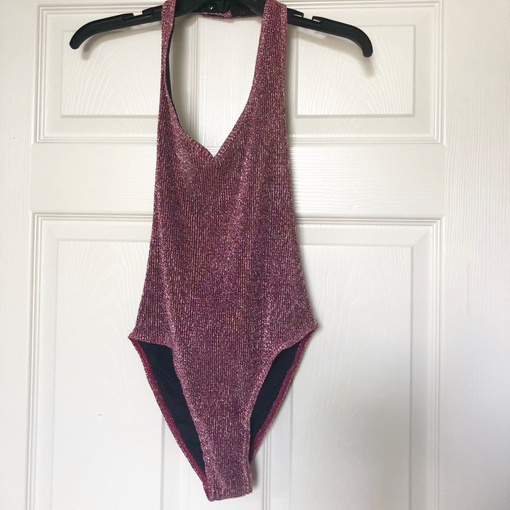 Pink sparkly body suit from Topshop